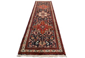 Vintage Plum Geometric 3X10 Ardebil Persian Runner Rug