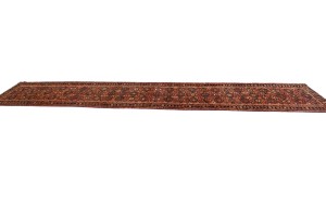 Rusty Red Vintage Tribal 3X17 Hossainabad Runner Oriental Rug