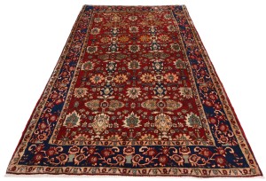 Vintage Red Floral 4'8X7'9 Tabriz Persian Rug