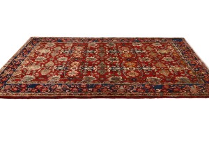 Vintage Red Floral 4'8X7'9 Tabriz Persian Rug