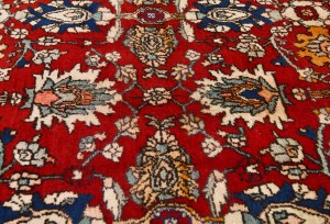 Vintage Red Floral 4'8X7'9 Tabriz Persian Rug