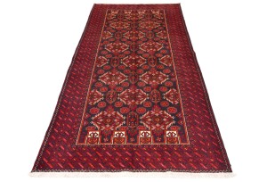 Vintage Red Tribal 3'6X6'7 Balouch Persian Oriental Rug