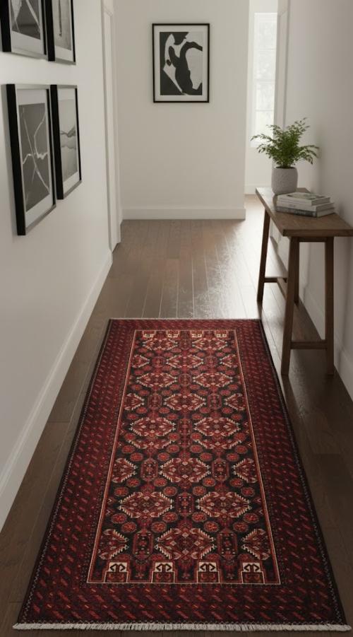 Vintage Red Tribal 3'6X6'7 Balouch Persian Rug