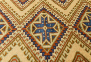 Vintage Yellow Cream Tribal 5X7 Turkoman Persian Rug