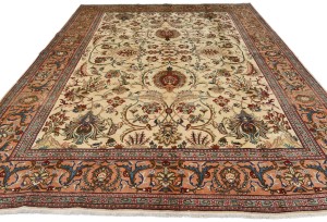 Semi Antique Cream Traditional 10X13 Tabriz Persian Rug