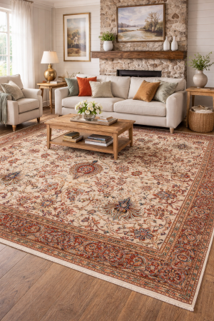 Semi Antique Cream Traditional 10X13 Tabriz Persian Rug