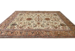 Semi Antique Cream Traditional 10X13 Tabriz Persian Rug