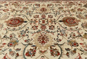 Semi Antique Cream Traditional 10X13 Tabriz Persian Rug