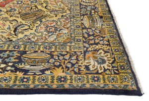 Vintage Classic Pictorial 10X14 Shahreza Persian Rug