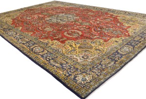 Vintage Classic Pictorial 10X14 Shahreza Persian Rug