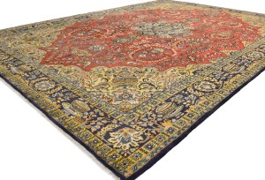 Vintage Classic Pictorial 10X14 Shahreza Persian Rug