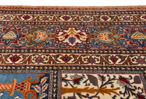 Vintage Khaki Pictorial 10X13 Kashmar Persian Oriental Rug