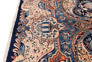 Vintage Purple-navy Pictorial 10X13 Kashmar Persian Rug