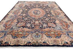 Vintage Purple-navy Pictorial 10X13 Kashmar Persian Rug