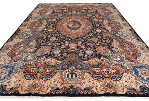 Vintage Purple-navy Pictorial 10X13 Kashmar Persian Rug