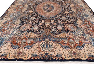 Vintage Purple-navy Pictorial 10X13 Kashmar Persian Rug