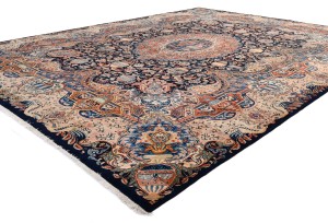 Vintage Purple-navy Pictorial 10X13 Kashmar Persian Rug