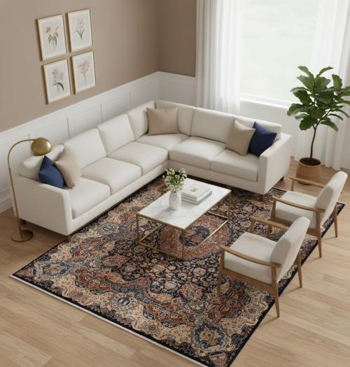 9'10 x 12'9 Hand Knotted Kashmar Pictorial Persian Wool Rug