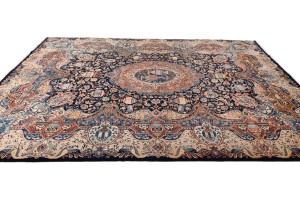 Vintage Purple-navy Pictorial 10X13 Kashmar Persian Rug