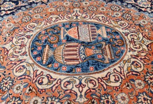 Vintage Purple-navy Pictorial 10X13 Kashmar Persian Rug