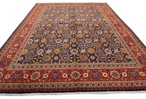 Vintage Purple-navy Traditional 10X13 Tabriz Persian Rug