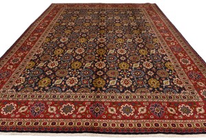 Vintage Purple-navy Traditional 10X13 Tabriz Persian Rug