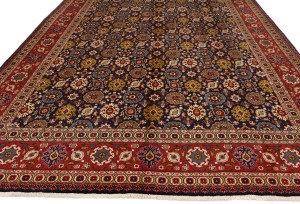 Vintage Purple-navy Traditional 10X13 Tabriz Persian Rug