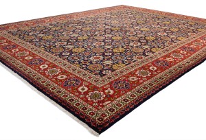 Vintage Purple-navy Traditional 10X13 Tabriz Persian Rug