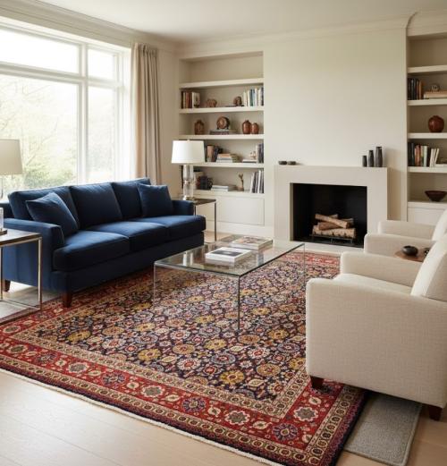 9'8 x 12'10 Hand Knotted Tabriz Floral Persian Wool Rug