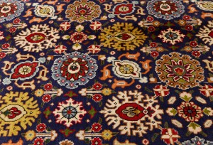 Vintage Purple-navy Traditional 10X13 Tabriz Persian Rug