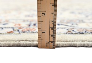 Vintage Cream Traditional 9X13 Kashan Persian Oriental Rug