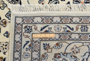 Vintage Cream Traditional 9X13 Kashan Persian Oriental Rug