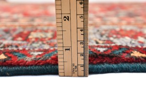 Red Vintage Tribal Geometric 3'7X5'2 Bidjar Persian Oriental Rug