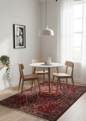 Vintage Tribal Geometric 3'7X5'2 Bidjar Persian Rug