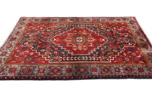Red Vintage Tribal Geometric 3'7X5'2 Bidjar Persian Oriental Rug