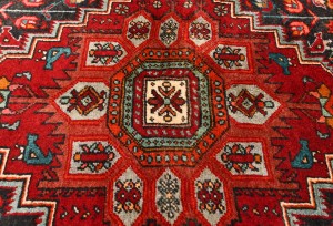 Red Vintage Tribal Geometric 3'7X5'2 Bidjar Persian Oriental Rug