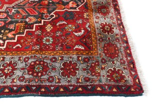 Red Vintage Tribal Geometric 3'7X5'2 Bidjar Persian Oriental Rug