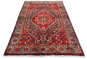 Red Vintage Tribal Geometric 3'7X5'2 Bidjar Persian Oriental Rug