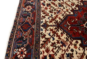 Red Vintage Geometric 7X10 Heriz Persian Oriental Rug