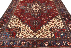 Red Vintage Geometric 7X10 Heriz Persian Oriental Rug