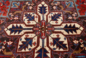 Red Vintage Geometric 7X10 Heriz Persian Oriental Rug