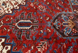 Red Vintage Geometric 7X10 Heriz Persian Oriental Rug