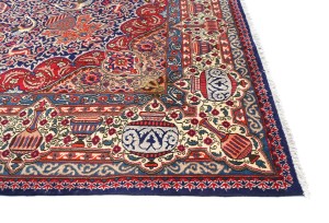 Vintage Purple-navy Traditional 9X13 Kashmar Persian Rug