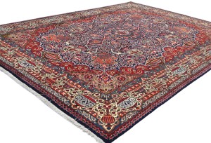Vintage Purple-navy Traditional 9X13 Kashmar Persian Rug
