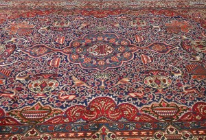 Vintage Purple-navy Traditional 9X13 Kashmar Persian Rug