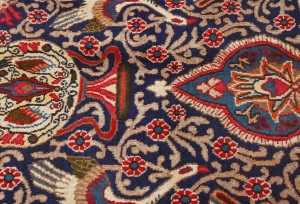 Vintage Purple-navy Traditional 9X13 Kashmar Persian Rug