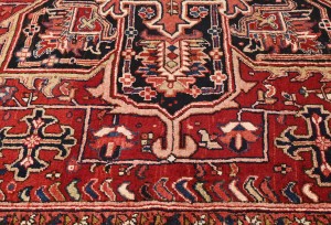 Vintage Red Geometric 8X12 Heriz Persian Rug