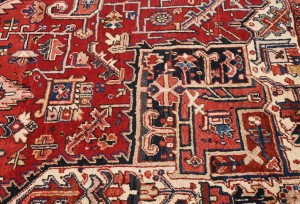 Vintage Red Geometric 8X12 Heriz Persian Rug