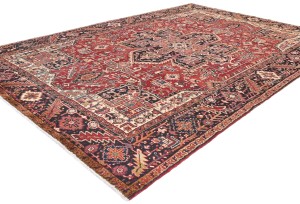 Vintage Red Geometric 8X12 Heriz Persian Rug