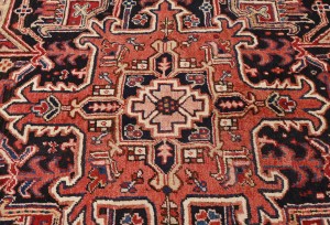 Vintage Red Geometric 8X12 Heriz Persian Rug